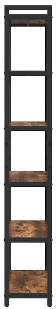 vidaXL Βιβλιοθήκη Καπνιστή δρυς 60 x 30 x 188 εκ Επεξεργασμένο ξύλο