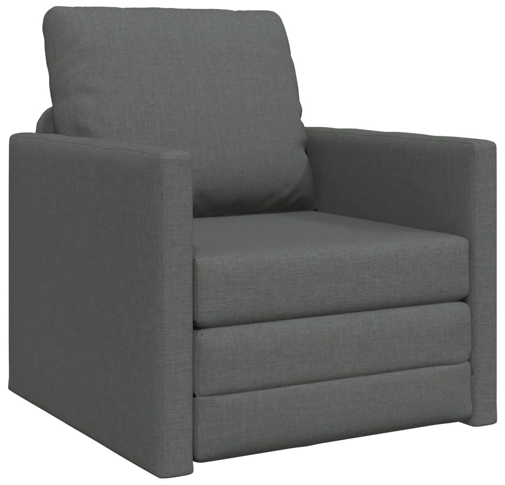 vidaXL Καρέκλα κρεβάτι 2 σε 1 Σκούρο γκρι 74x77x81 εκ. Ύφασμα