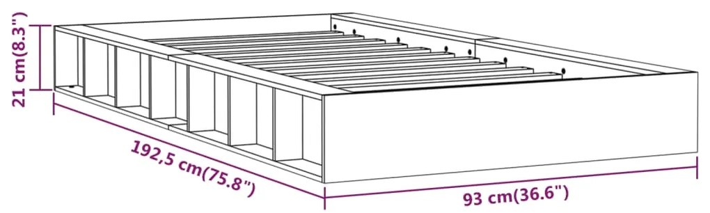 ΠΛΑΙΣΙΟ ΚΡΕΒΑΤΙΟΥ ΜΑΥΡΟ 75X190 ΕΚ. ΜΑΣΙΦ ΞΥΛΟ 2FT6 SMALL SINGLE 820700