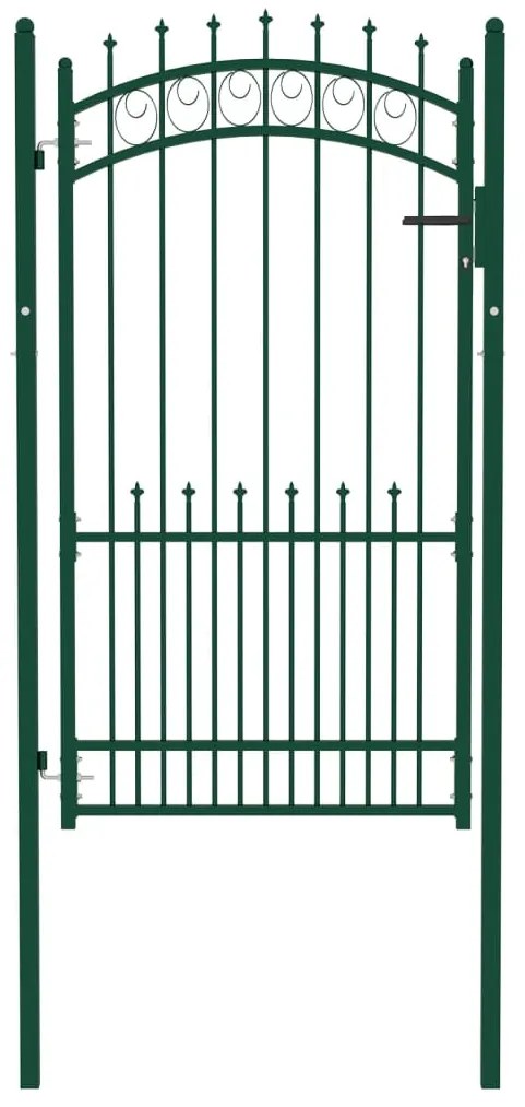 Πόρτα Περίφραξης με Ακίδες Πράσινη 100 x 175 εκ. Ατσάλινη