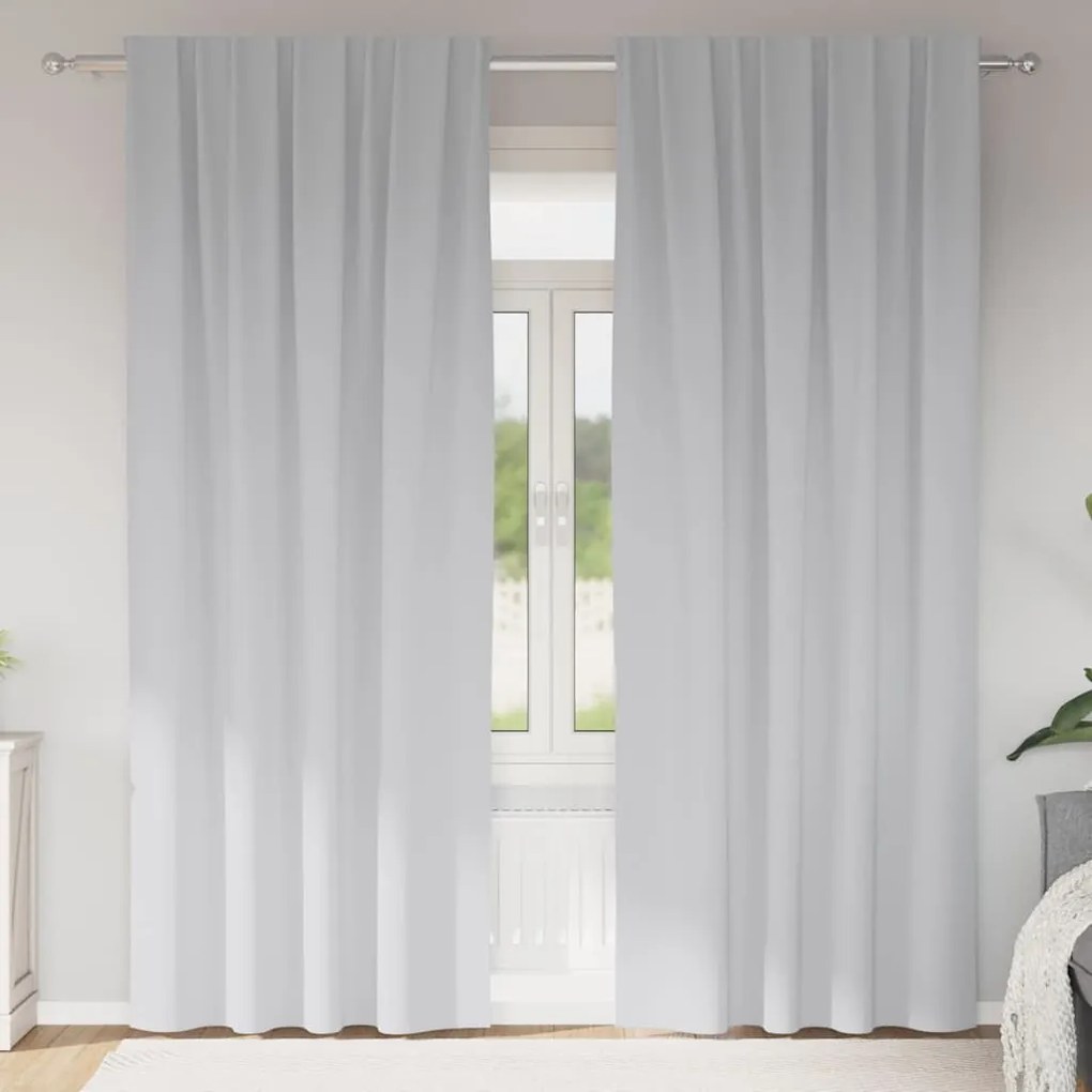vidaXL Κουρτίνες 2 pcs Ανοιχτό Γκρι 245 x 140 εκ. Πολυεστέρας