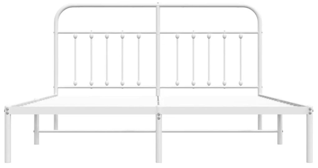 Πλαίσιο Κρεβατιού με Κεφαλάρι Λευκό 180x200 εκ. Μεταλλικό - Λευκό