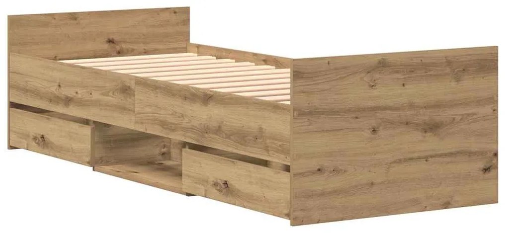 vidaXL Σκελετός Κρεβατιού artisan δρυς 75 x 190 cm Επεξεργασμένο ξύλο