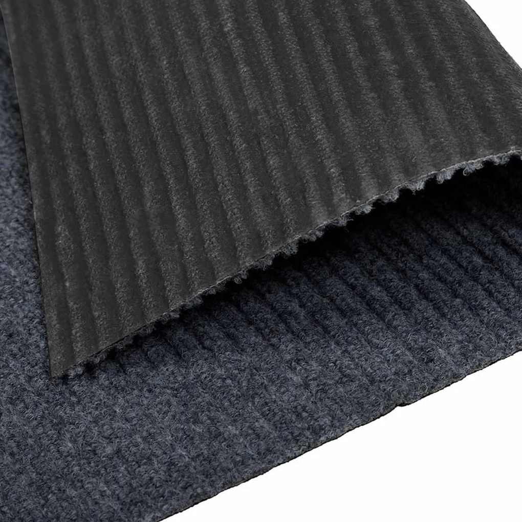 vidaXL Δερμάτινο Χαλί Γκρι 80 x 200 cm ύφασμα