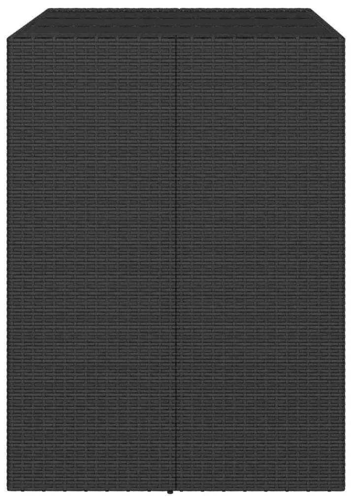 Τραπέζι Μπαρ με Γυάλ. Επιφάνεια Μαύρο 105x80x110 εκ Συνθ. Ρατάν - Μαύρο
