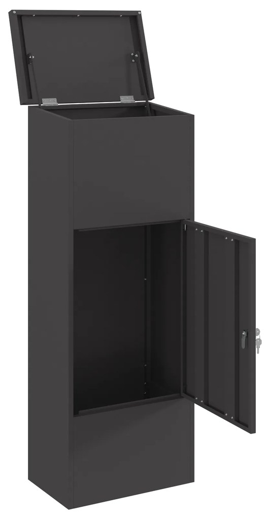vidaXL Θυρίδα Πακέτων Μαύρο 44.5 x 29 x 110.5 εκ Ατσάλι