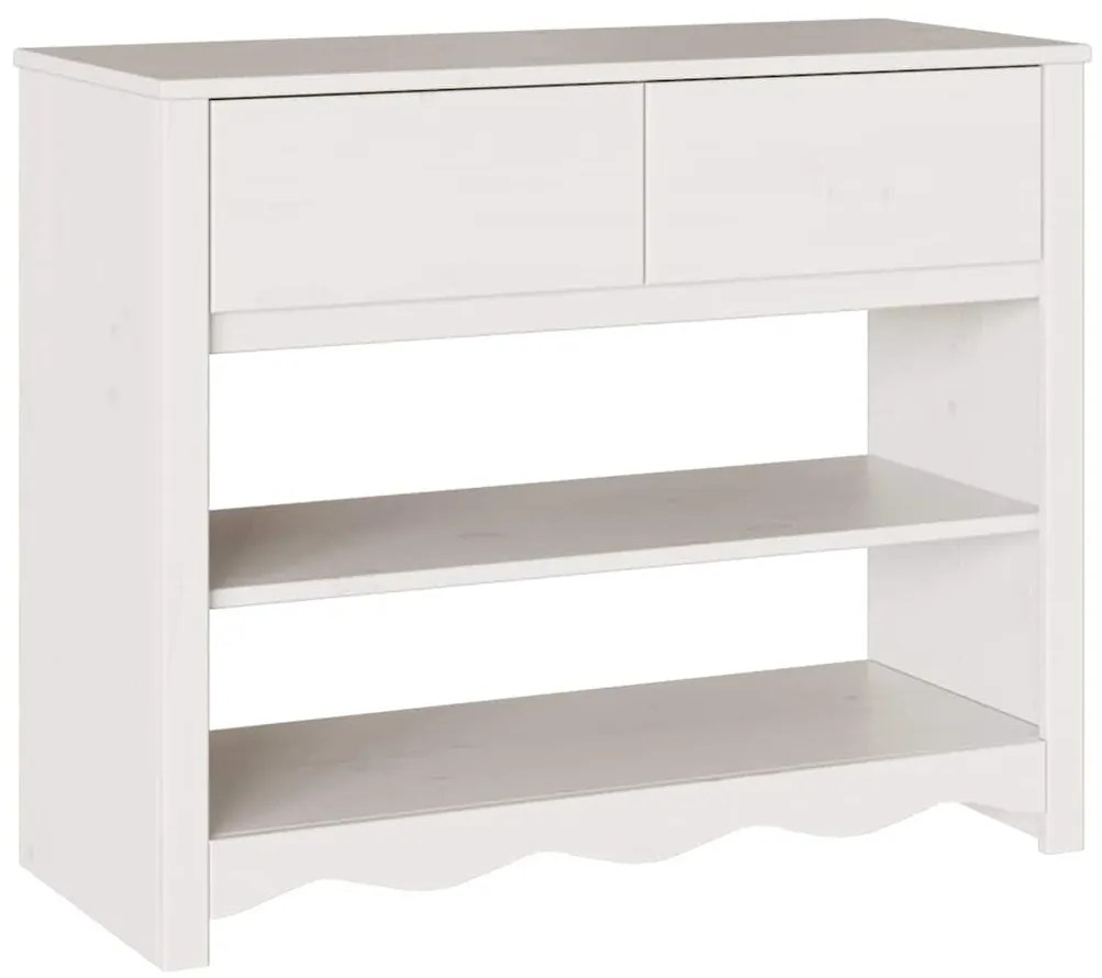 vidaXL Τραπέζι κονσόλας Λευκό 89.5 x 37 x 73 εκ Μασίφ ξύλο πεύκου