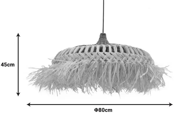 Φωτιστικό οροφής Borobe Inart sisal σε φυσικό χρώμα Φ80x45εκ - 339-000001