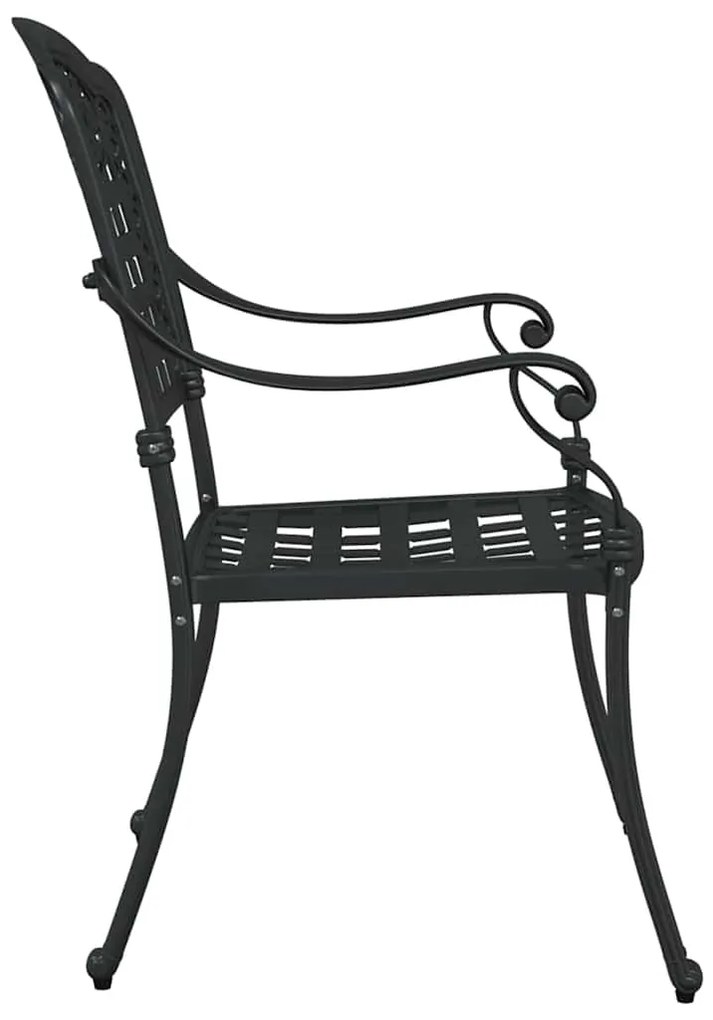vidaXL Καρέκλα Κήπου 2 pcs Μαύρο 55 x 56.5 x 91εκ Αλουμίνιο