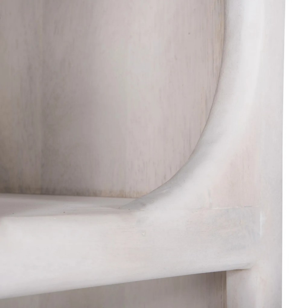 ΡΑΦΙΕΡΑ ΚΟΜΜΟ HANDYR HM9706 ΜΑΣΙΦ ΞΥΛΟ MANGO ΣΕ ΛΕΥΚΟ ΧΡΩΜΑ 60x35x120Υεκ.