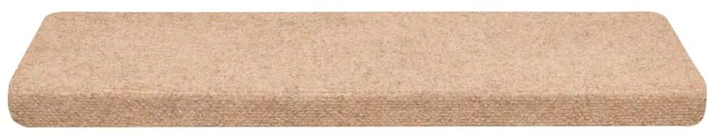 vidaXL Αυτοκόλλητα Πατάκια Σκαλιών 30 τεμ. 65x21x4 εκ. Κρεμ Ορθογώνια Άκρη