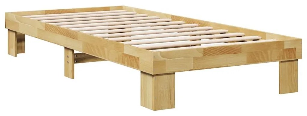 Πλαίσιο κρεβατιού χωρίς στρώμα 75x190 cm μασίφ ξύλο δρυς - Καφέ