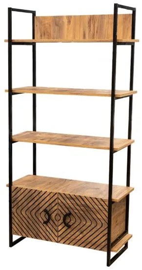 Βιβλιοθήκη &quot;Gate&quot; σε χρώμα atlantic pine-μαύρο 82x35x180