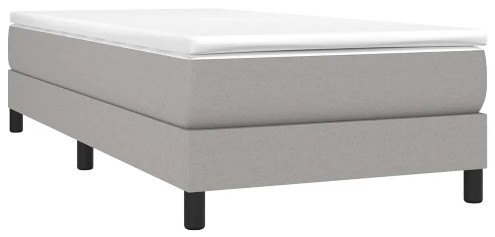 vidaXL Κρεβάτι Boxspring με Στρώμα Ανοιχτό Γκρι 100x200 εκ. Υφασμάτινο