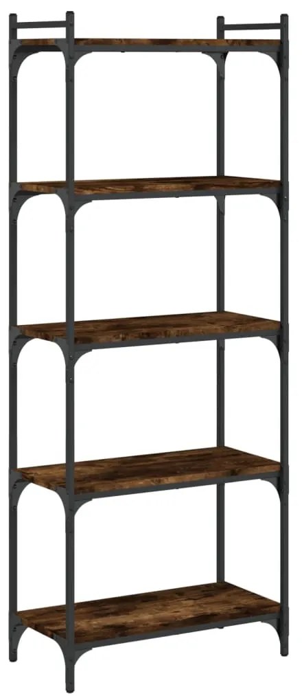 vidaXL Βιβλιοθήκη 5 Επιπέδων Καπνιστή Δρυς 60x30x154 εκ. Επεξεργ. Ξύλο