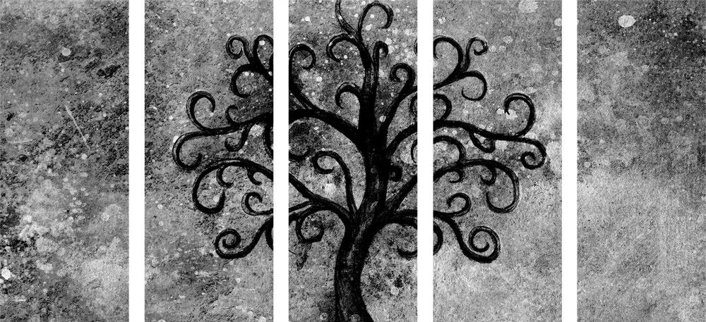 Εικόνα 5 τμημάτων ασπρόμαυρο δέντρο της ζωής