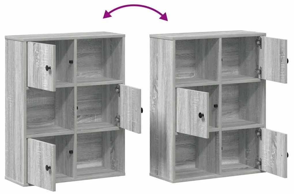 Βιβλιοθήκη Γκρι Sonoma 60x24x76,5 εκ. από Επεξεργασμένο Ξύλο - Γκρι
