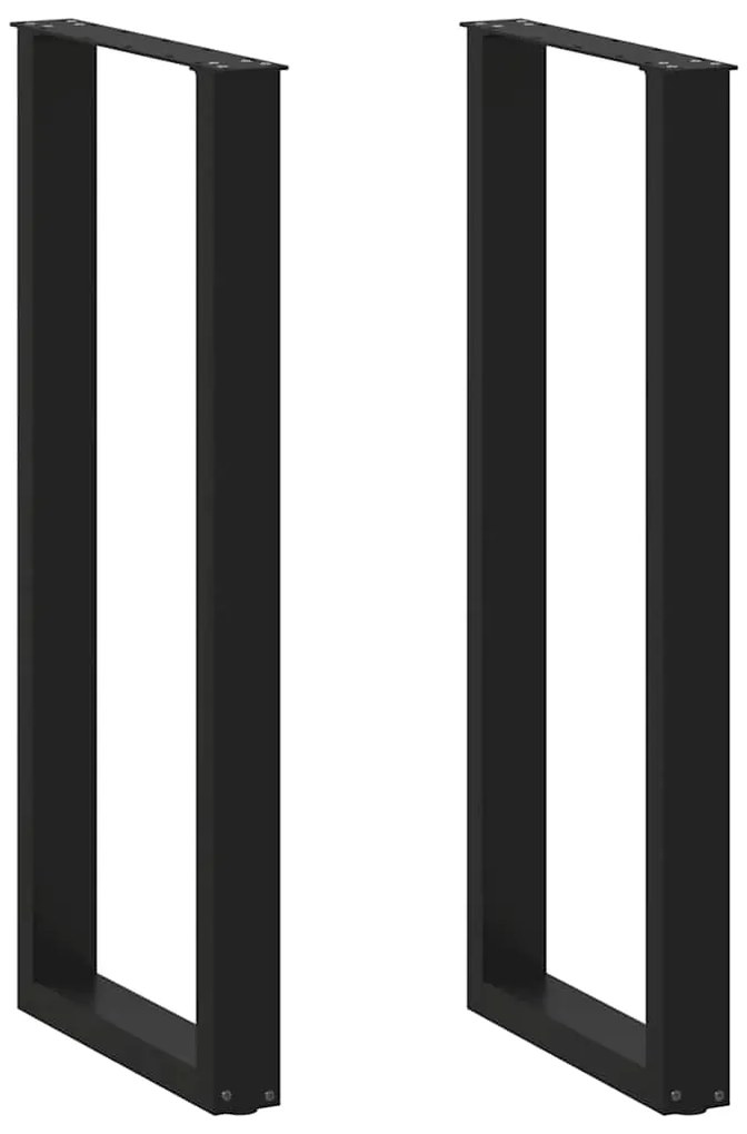 vidaXL Πόδια Τραπεζιού Μπαρ σε Σχήμα U 2 τεμ. Μαύρο 40x (110-111) εκ. Ατσάλι