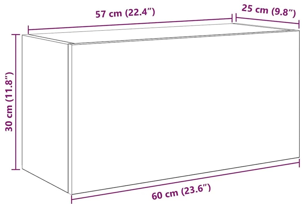 ντουλάπι τοίχου μπάνιου μαύρο 60x25x30 cm κατασκευασμένο ξύλο 860059