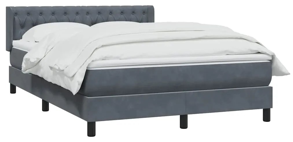 vidaXL Κρεβάτι Boxspring με Στρώμα Σκούρο Γκρι 160x210 εκ. Βελούδινο