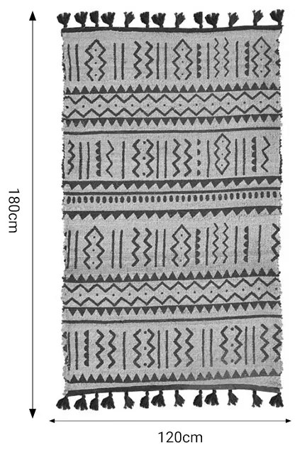 Χαλί Utrion Inart φυσικό-μαύρο γιούτα-βαμβάκι 120x180x1εκ (0 τεμάχια)