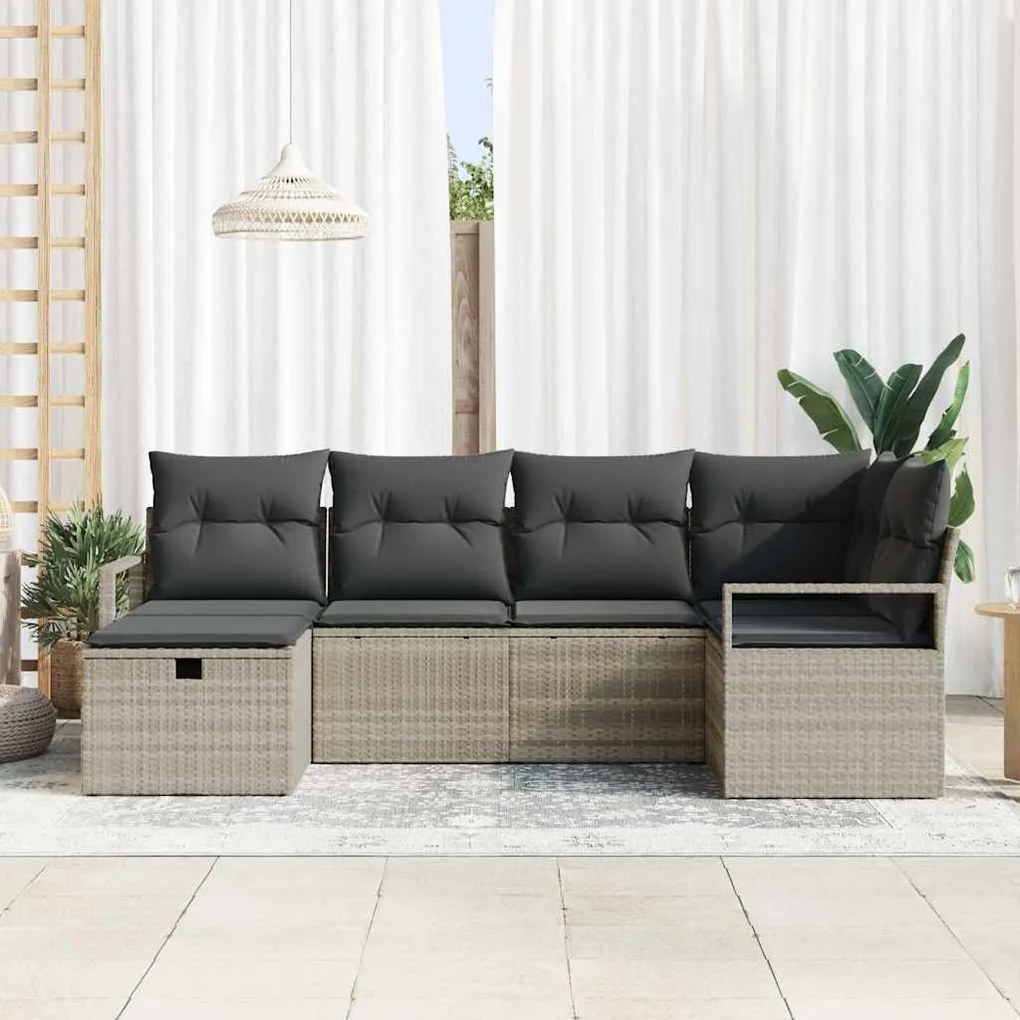 vidaXL Σετ Καναπέ Κήπου 6 pcs Ανοιχτό γκρι 232 x 122 x 85 εκ.