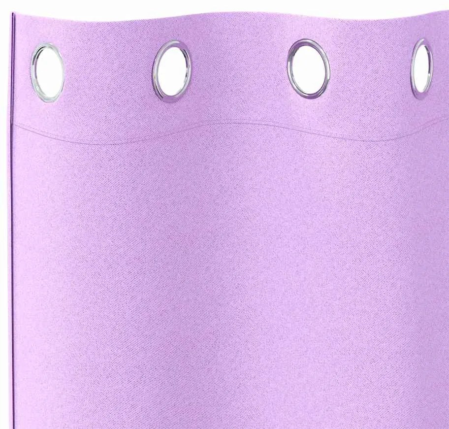 vidaXL Κουρτίνες με κουρτίνες 2 pcs Μοβ 225x140εκ. Πολυεστέρας