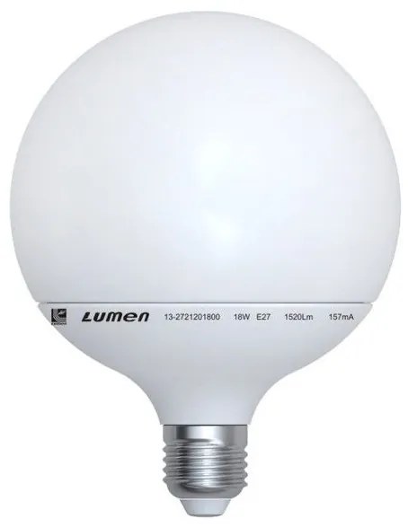 Λάμπα LED Globe Φ120 18W Ε27 IP 44 ματ LUMEN 13-272120181