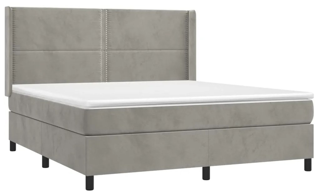 ΚΡΕΒΑΤΙ BOXSPRING ΜΕ ΣΤΡΩΜΑ ΑΝΟΙΧΤΟ ΓΚΡΙ 160X200 ΕΚ. ΒΕΛΟΥΔΙΝΟ 3132627