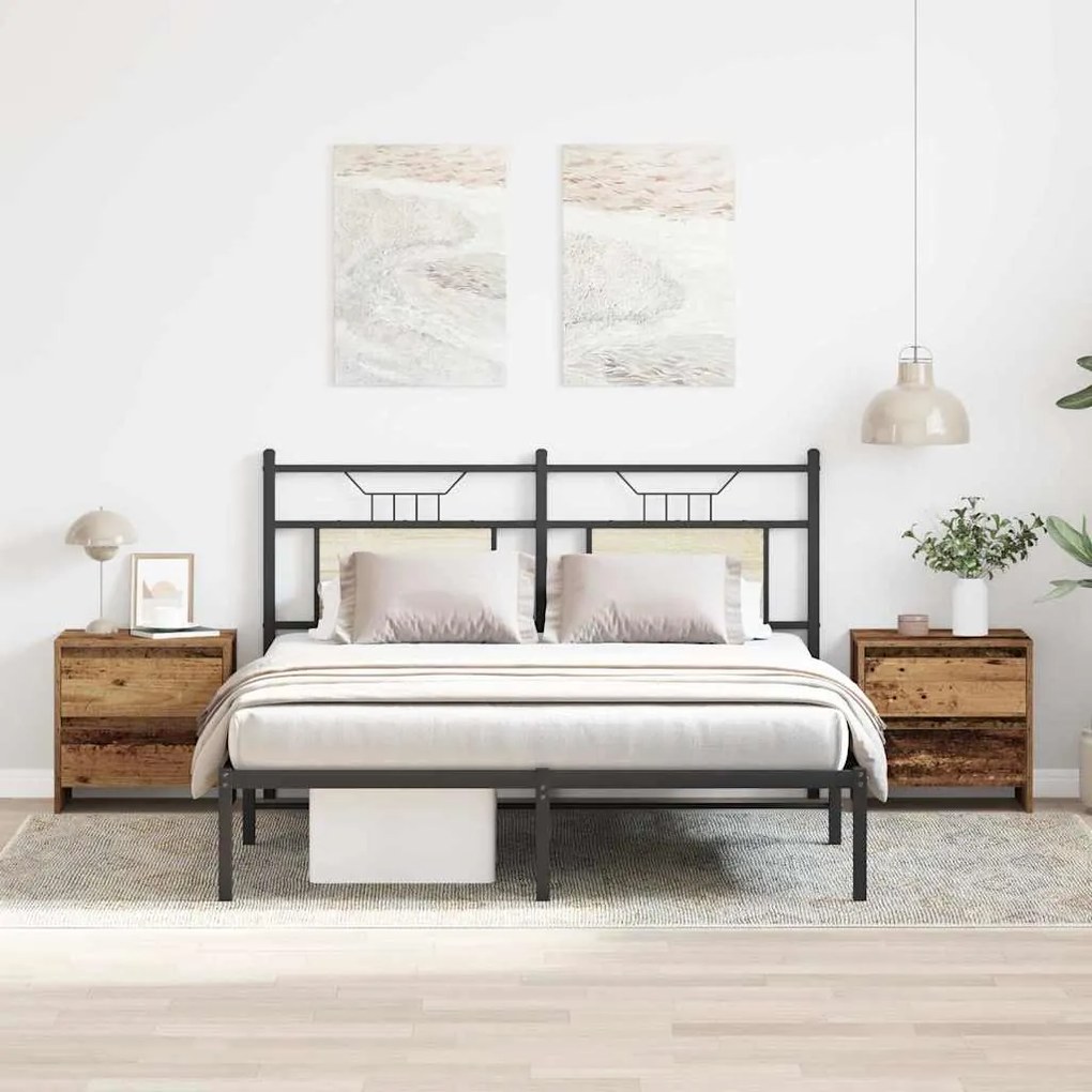 Κομοδίνο 2 pcs Παλιό ξύλο 45 x 34 x 44,5 εκ Επεξεργασμένο ξύλο