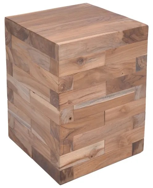 Βοηθητικό τραπέζι Werzy Inart φυσικό μασίφ ξύλο teak 35x35x49εκ (1 τεμάχια)