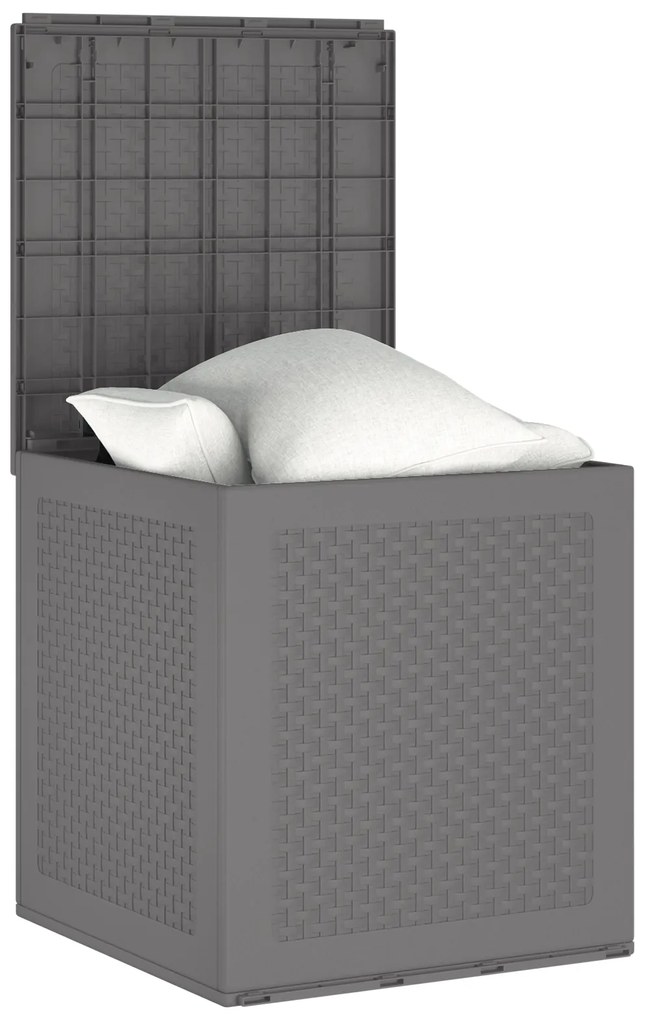 vidaXL Κουτί Αποθήκευσης Κήπου Ανοιχτό Γκρι 55x53x57 cm PP