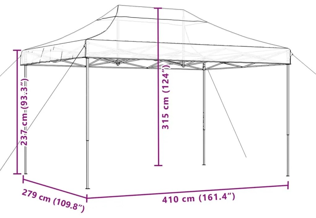 ΤΕΝΤΑ ΕΚΔΗΛΩΣΕΩΝ ΠΤΥΣΣΟΜΕΝΗ POP-UP TAUPE 410X279X315 ΕΚ. 4005010