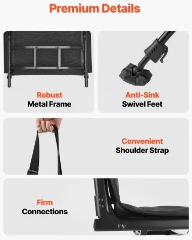 VEVOR Hunting Chair 360° Swivel Folding Blind Chair Adjustable Legs Seat Cover