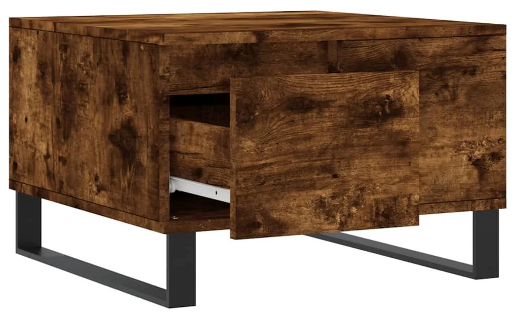 vidaXL Τραπεζάκι Σαλονιού Καπνιστή Δρυς 55x55x36,5εκ. Επεξεργασμ. Ξύλο