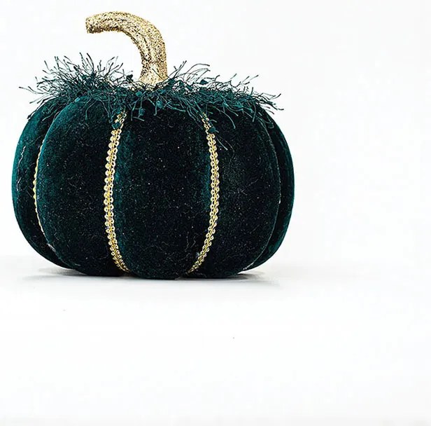 Διακοσμητική Κολοκύθα (Φ15x12) Eurolamp Green Velvet 600-45566