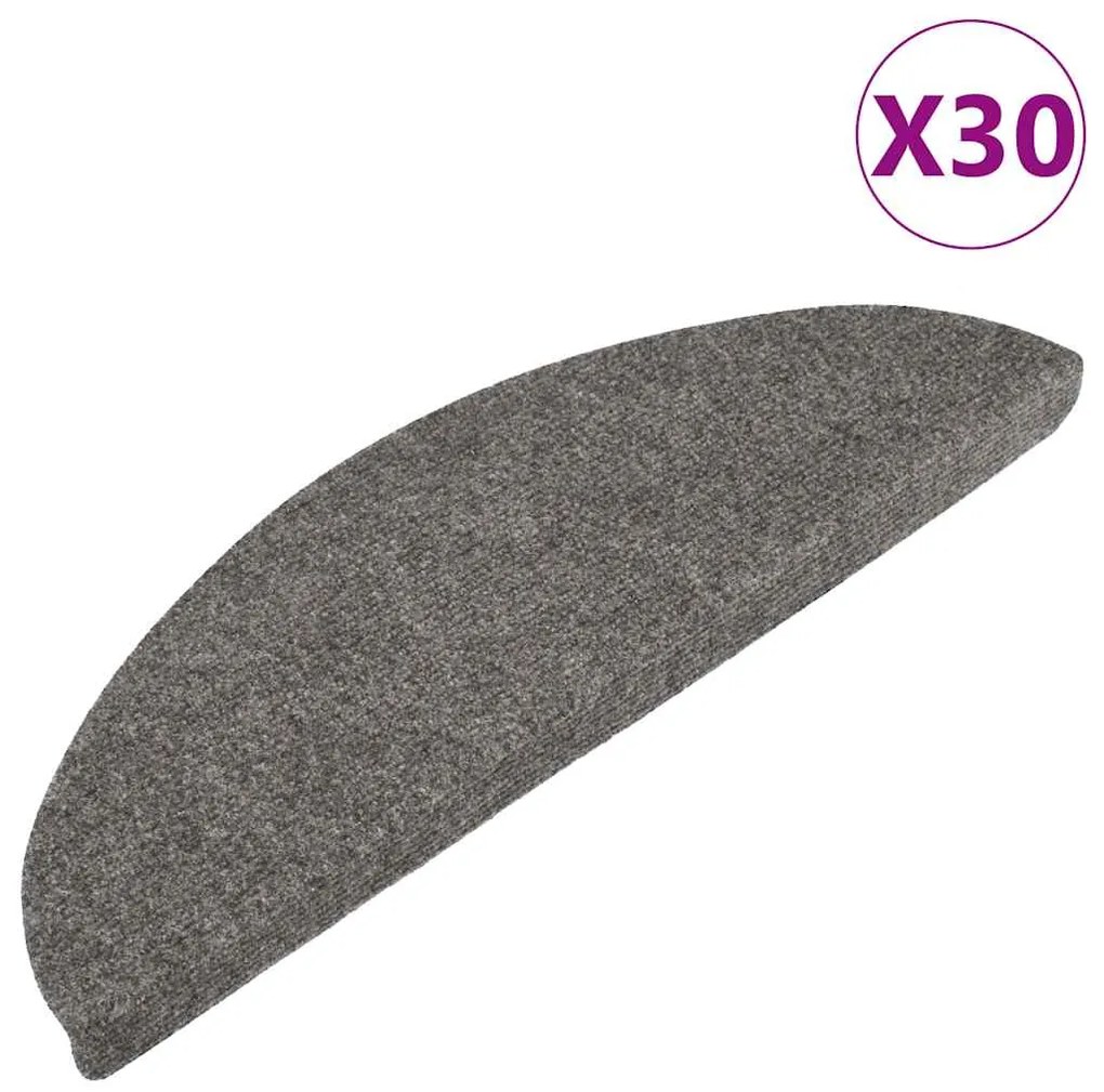 vidaXL Πατάκια Σκάλας Αυτοκόλλητα 30 τεμ. Γκρι 56 x 17 x 3 εκ.