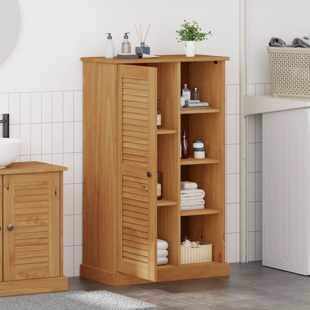vidaXL Ντουλάπι Μπάνιου VIGO καφέ μελί 67.5 x 34 x 110 εκ.