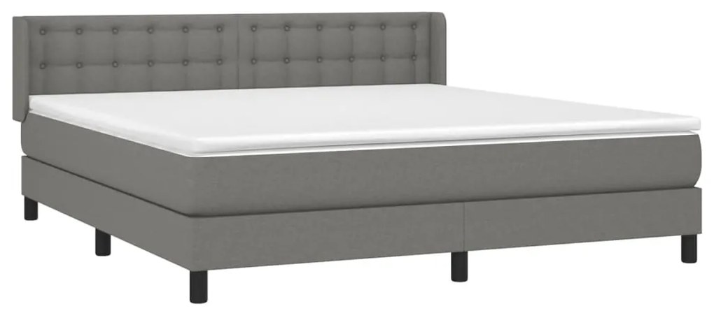 ΚΡΕΒΑΤΙ BOXSPRING ΜΕ ΣΤΡΩΜΑ ΣΚΟΥΡΟ ΓΚΡΙ 160X200 ΕΚ ΥΦΑΣΜΑΤΙΝΟ 3130042