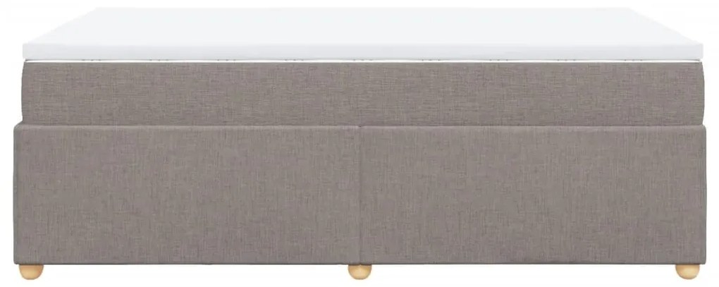 Κρεβάτι Boxspring με Στρώμα Taupe 120x200 εκ. Υφασμάτινο - Μπεζ-Γκρι