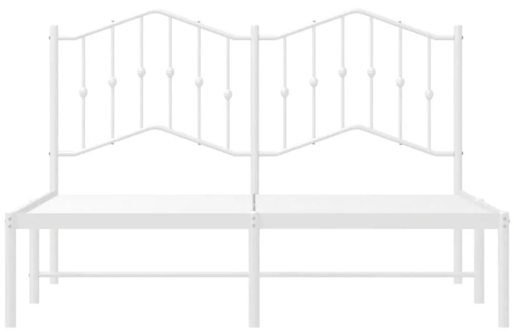 Πλαίσιο Κρεβατιού με Κεφαλάρι Λευκό 140 x 200 εκ. Μεταλλικό - Λευκό