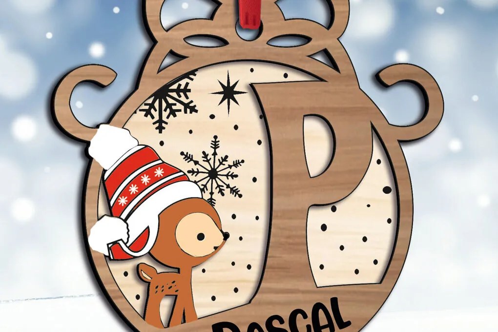 Intra απο ξύλο plywood 3mm-4mm πάχος Χριστουγεννιάτικο γράμμα P Γιορτινό στολίδι Δίασταση 8x8 cm INTRAFABR-109773855