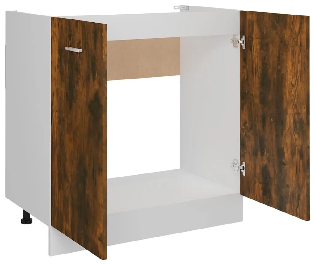 vidaXL Ντουλάπι Νιπτήρα &quot;Lyon&quot; Καπνιστή Δρυς 80x46x81,5 εκ. από Τεχνητό Ξύλο