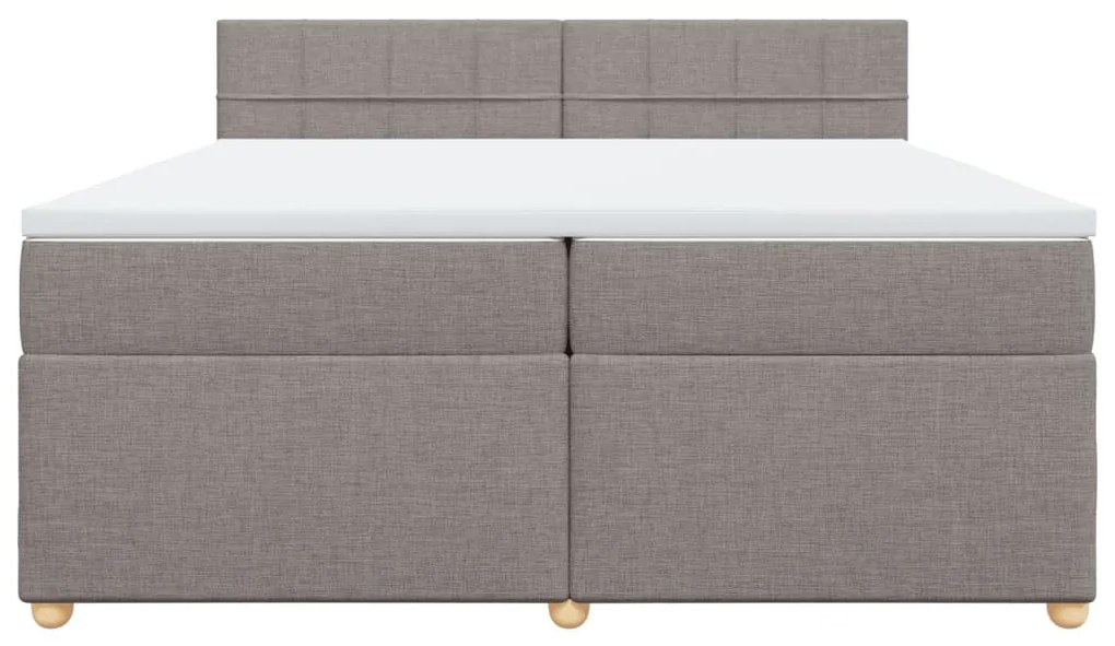 vidaXL Κρεβάτι Boxspring με Στρώμα Taupe 200x200 εκ. Υφασμάτινο