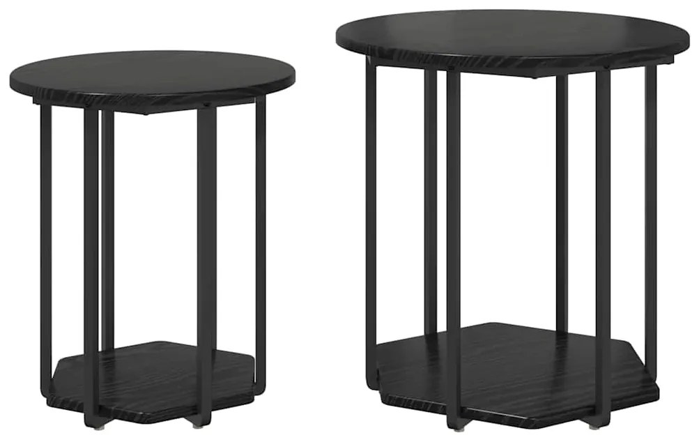 vidaXL Σετ βοηθητικά τραπεζάκια 2 pcs Μαύρη δρυς 50 x 50 x 50.5 cm