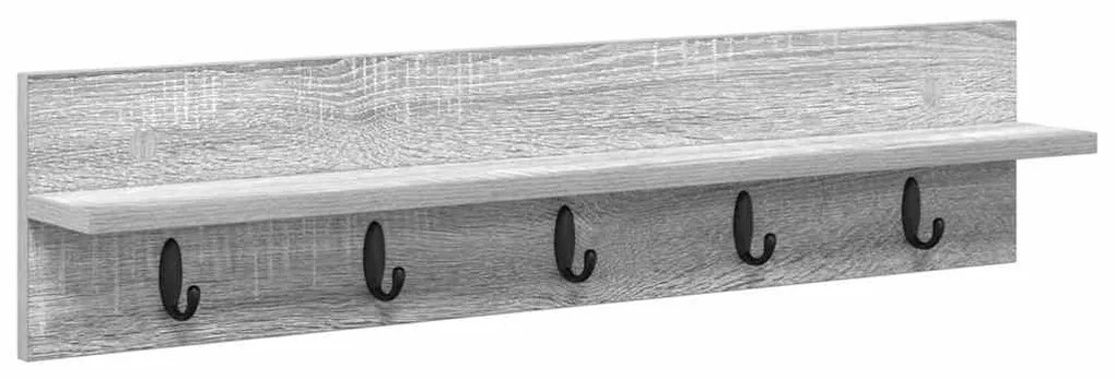 vidaXL Τοίχου Κρεμάστρα με ράφι Γκρι sonoma 80 x 10.5 x 18 εκ