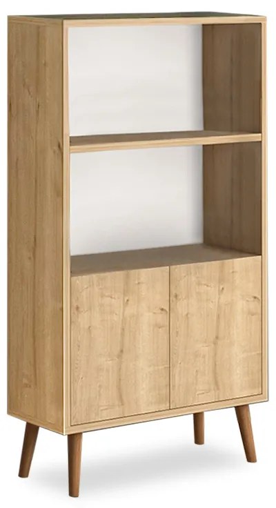 Βιβλιοθήκη μελαμίνης Cube  χρώμα oak 60x24x110εκ. - 0187657