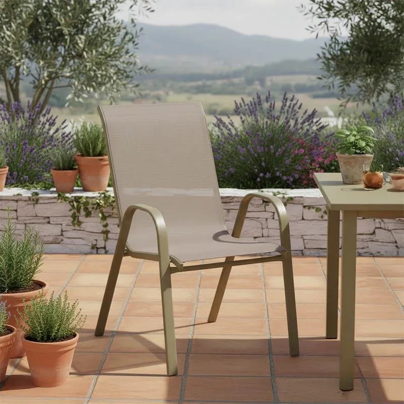 Καρέκλα - Πολυθρόνα Calan μέταλλο σε σαμπανιζέ απόχρωση 55x75x90 εκ. 54x74x91 εκ.