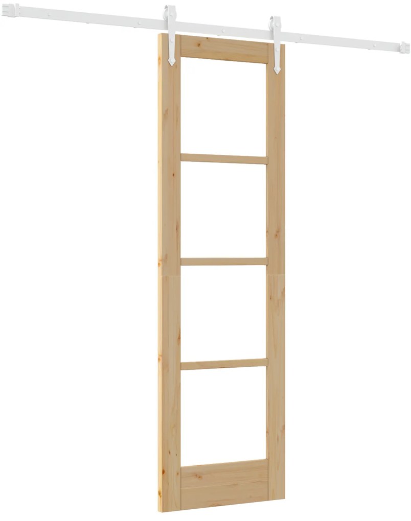vidaXL Συρόμενη Πόρτα  με Σετ Υλικών 61x198.5 εκ. από Συμπαγές Ξύλο Πεύκου