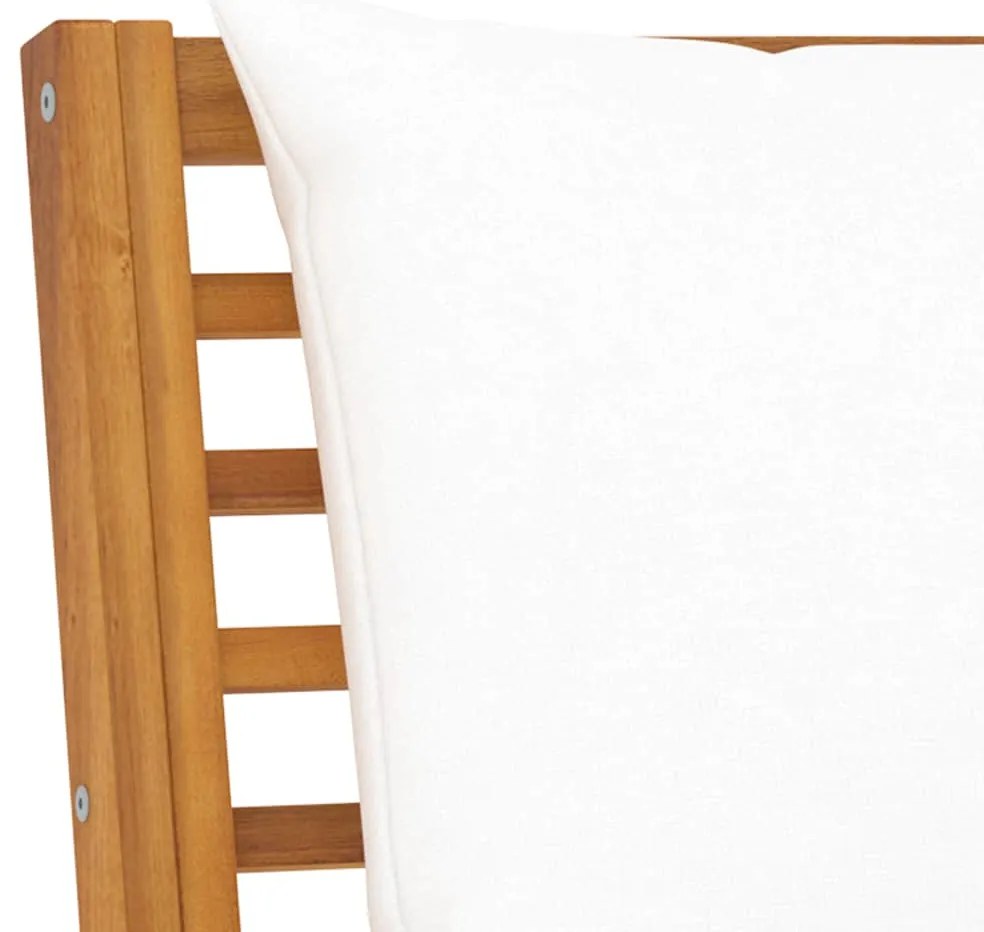 vidaXL Σαλόνι Κήπου 3 τεμ. από Μασίφ Ξύλο Ακακίας με Κρεμ Μαξιλάρια